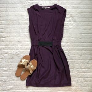 Dark plum v-neck dress